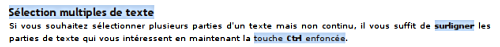 Sélection Text
